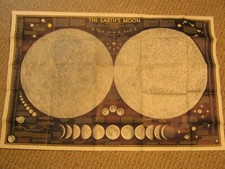 VINTAGE EARTH'S MOON MAP National Geographic February 1969 picture