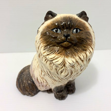 Vintage 1970-1980s ceramic hand painted Persian cat picture