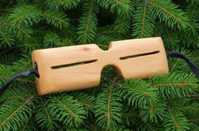 Inuit Wooden Snow Goggles, Alaskan Wood Art, Unique Rustic Eskimo Reproduction  picture