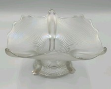 Vintage Northwood Clear Iridescent Glass Drapery Candy Dish picture