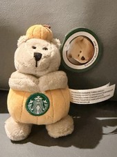 Starbucks 2026 Halloween Bearista Pumpkin Bear Keychain Plush UK picture