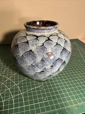 (RARE)  Tracy Dotson Fish Scale Large Vase 5 By  7 picture