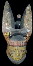 RARE ANTIQUE AFRICAN YORUBA EGUNGUN HEADDRESS NIGERIA picture
