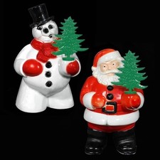 1950s Royal Santa & Snowman TREE ONLY Royalite CHRISTMAS LIGHT #1 picture