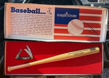 Schrade Cutlery Baseball Pocket Knife America's Favorite Pastime & Bat In NIB picture