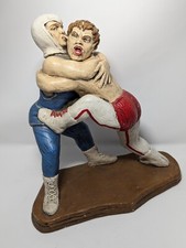 Extremely Rare Vintage Tuscany Studio Inc. Chalkware Wrestlers 1973 Chicago picture