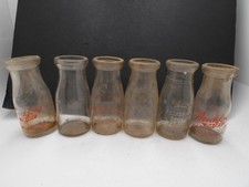 6 VTG Half Pint Glass Milk Bottles Beechford Peekskill Catskills NY picture