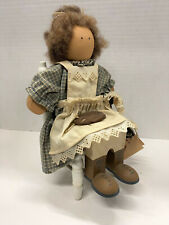Handcrafted Lizzie High Doll on White Wooden Chair 10.5