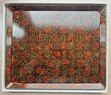 Vintage Japanese Tsugaru Nuri Lacquer Large Tray Rectangular 39x33cm Box15x12ich picture