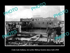 Cedar Lake Indiana Midway Gardens Dance Hall c1930 Large Historic Old Photo picture