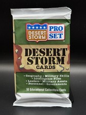 1991 Desert Storm Pro Set Sealed Wax Pack 10 Cards Military Educational Veterans picture