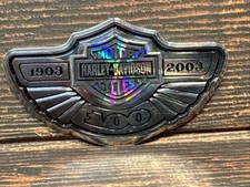 Harley Davidson 100th Anniversary Small Fender Medallion 2003 3” Wide EXCELLENT picture