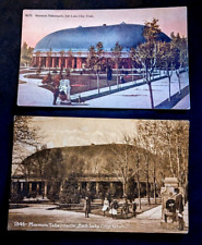 (2) Vintage Mormon Tabernacle Salt Lake City Utah - RPPC Postcards picture