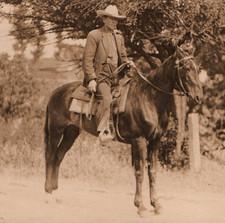 C1910s - Cowboy in suit on Horse Smoking Pipe Real Photo RPPC - Postcard - P20 picture