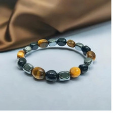 Triple Protection Bracelet Tumbled for Energy Balance  ( 8mm ) Men & Women picture