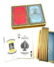 Vintage 1950s Ruth McCulloch Congress 606 Playing Cards COMPLETE 2 Deck Set picture