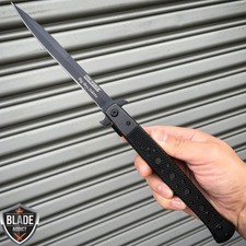 TAC FORCE BLACK Spring Open Assisted EXTRA LARGE EDC Folding Pocket Knife picture