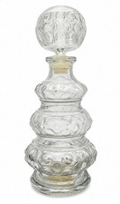 Vintage 1970s Merle Norman Bath Oil Decanter Clear Glass Hobnail Design picture