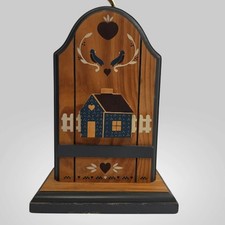 Vintage 1987 Habersham Country Collection Table Lamp Welby Cottage Wood Folk Art picture