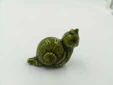 miniature Vintage Retired Hagen Renaker green ceramic Snail  Figurine  picture