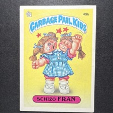 Topps 1985 Garbage Pail Kids Series 1 Schizo Fran #49b Sticker Trading Card USA picture