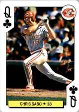 1991 U.S. Playing Card Co Chris Sabo #QUEEN OF CLUBS Cincinnati Reds Single Swap picture