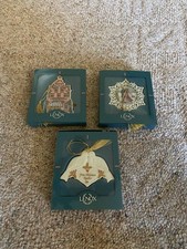Vintage 1991 Lenox Porcelain Christmas Ornaments Lot of 3 w/ Original Boxes picture