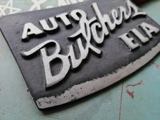 VTG ORIGINAL AUTO BUTCHERS ELA LOW RIDER CHOP SHOP CAR CLUB PLAQUE CHICAGO METAL picture