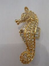 Signed STUNNING Nolan Miller Crystal New without Box Seahorse Pin picture