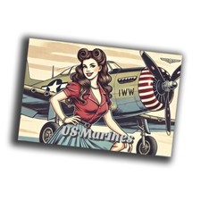 style illustration featuring a woman dressed WW2 Photo Glossy 4*6 in A034 picture