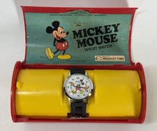 Immaculate Vintage Bradley Mickey Mouse Watch Elgin 6808MS Swiss Made Rare Works picture