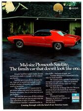 Vintage - 1972 Plymouth Satellite Car - Original Print Ad (8x11) - Advertisement picture