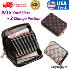 Mens Womens Wallet Credit Card Holder Leather RFID Blocking Zipper Pocket Purse picture