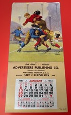 VINTAGE 1952 Football By Kernan Salesman Sample Calendar 16” X 32” picture