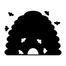 Skep Bee Beekeeper Honey Beekeeping Decal Sticker Black Die Cut Vinyl picture