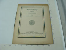 original DARTMOUTH COLLEGE -- 1927 -- COMMENCEMENT program booklet, I SHOW ALL picture