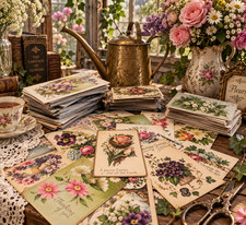 Lot 10 Random 1908c Victorian Floral Flower easter christmas scrapbook Decoupage picture