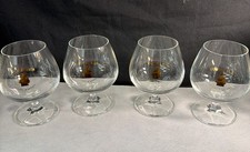 Courvoisier Le Cognac De Napoleon Snifter Glass w/ Gold Lettering (SET OF 4) picture