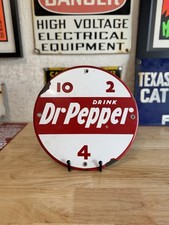 RARE Vintage Antique Dr. Pepper 10-2-4 Porcelain Round Sign picture