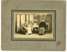 Vintage Photo 1890s China Cabinet Card AH FONG Studio Shanghai Family Photograph picture