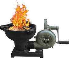 Forge Furnace With Hand Blower Pedal Type Handle Fan Blacksmith Vintage Style picture