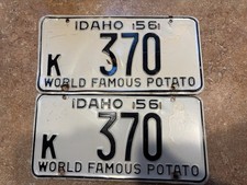 1956 Idaho License Plates Pair K 370