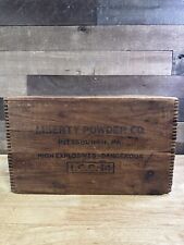 Vintage Liberty Powder Co High Explosives Wooden Box Stamped picture