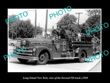 Long Island New York Inwood Fire Department Truck c1950 1 Old Historic Photo picture