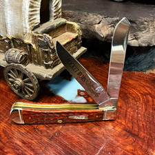 Case XX Pocket Worn Mahogany Bone Trapper 2-Blade Slipjoint No. 55230 picture