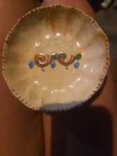 Vintage Mexican Tlaquepaque Pottery Dish Red Barro Clay Tray Hand Painted Mexico picture