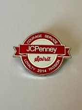 2014 JC Penney Courage, Service, Loyalty, Passion Employee Lapel Pin Pinback  picture