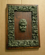 Vintage Zarebski Mayan/Aztec Inspired Deity 3D Hanging Wall Art Plaque picture
