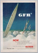 1955 Pastushin Aviation Vintage Aviation Ad Jettisonable Fuel Tanks Fiberglass picture
