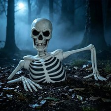 Halloween Giant Ground Breaking Skeleton with Glowing Eyes Spooky Horror Decor picture